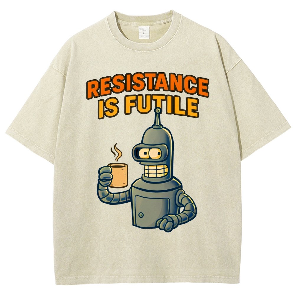 Funny Robot Coffee Design – Opposing Is Hopeless Vintage Distressed T-shirt