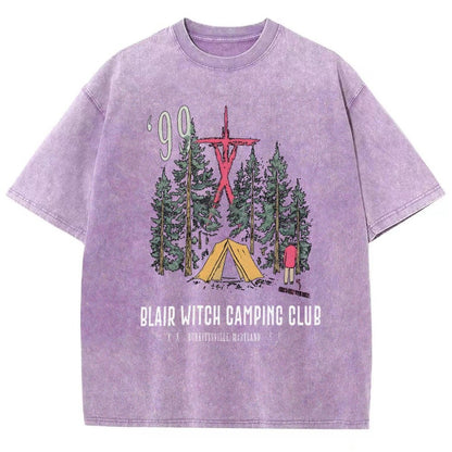 Witch Camping Vintage Distressed T-shirt