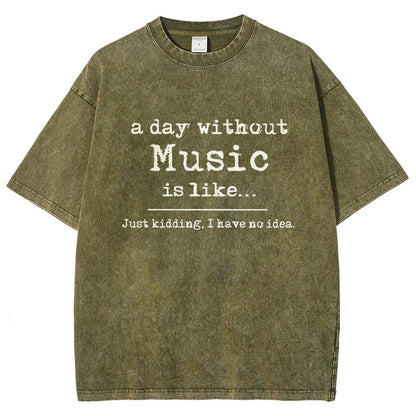 A Day Without Music Is Like Vintage Distressed T-shirt