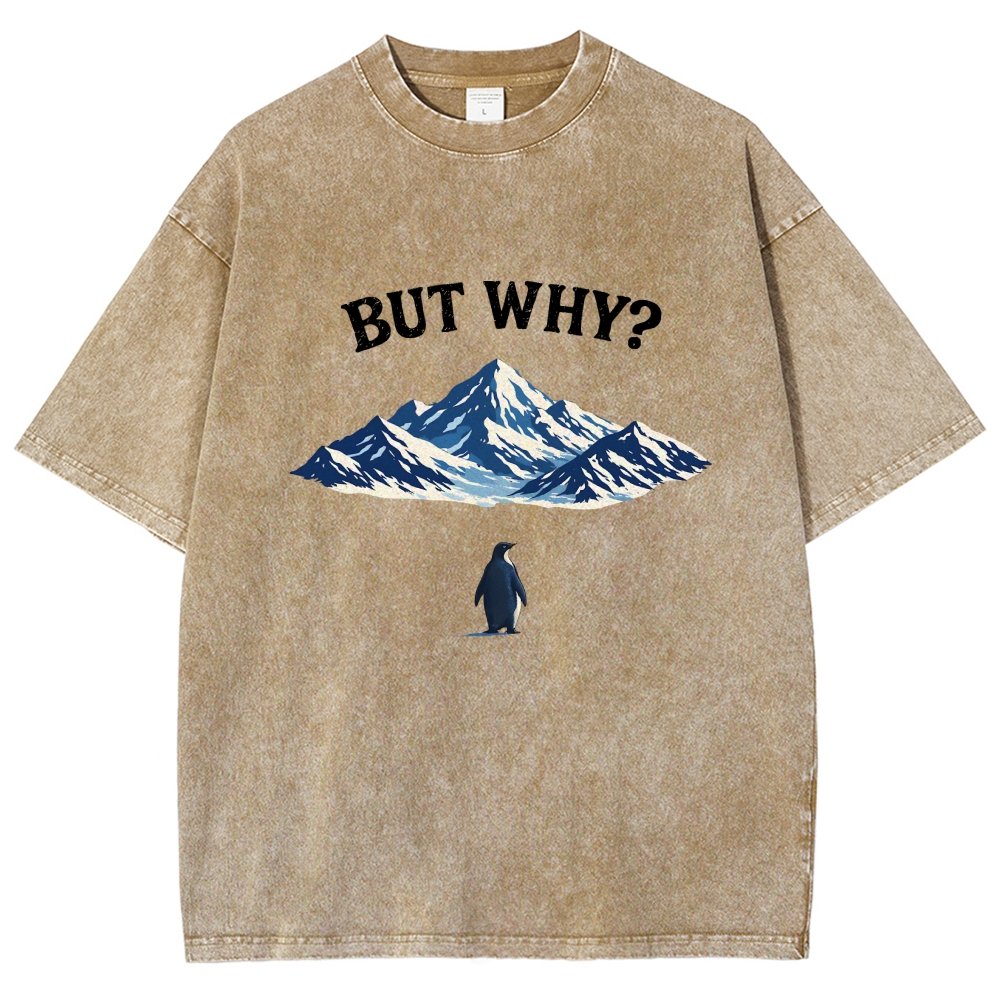 But Why Penguin Vintage Distressed T-shirt