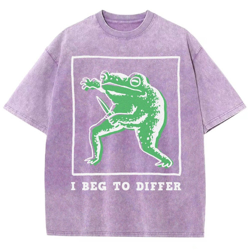 I Beg To Differ Frog Vintage Distressed T-shirt