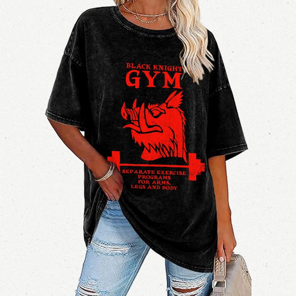 Black Knight Gym Vintage Distressed T-shirt