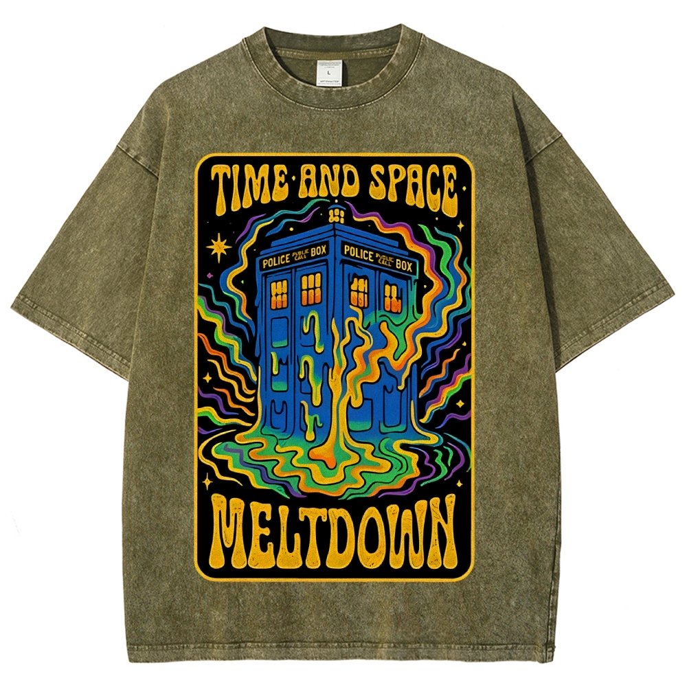 Time And Space Meltdown Vintage Distressed T-shirt