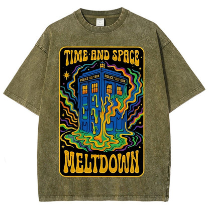 Time And Space Meltdown Vintage Distressed T-shirt