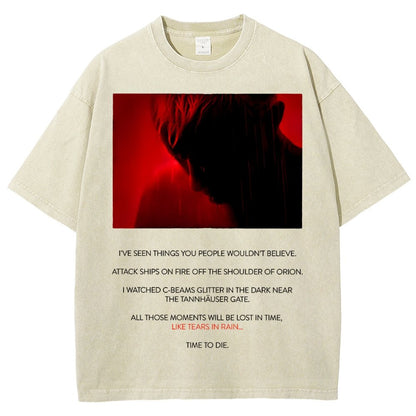 Tears In Rain-Tears In Red-Time To Die Vintage Distressed T-shirt