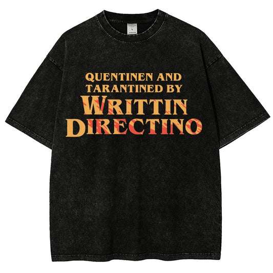 Writtin Directino Vintage Distressed T-shirt