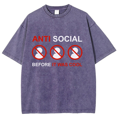 Anti-Social Before It Was Cool Vintage Distressed T-shirt