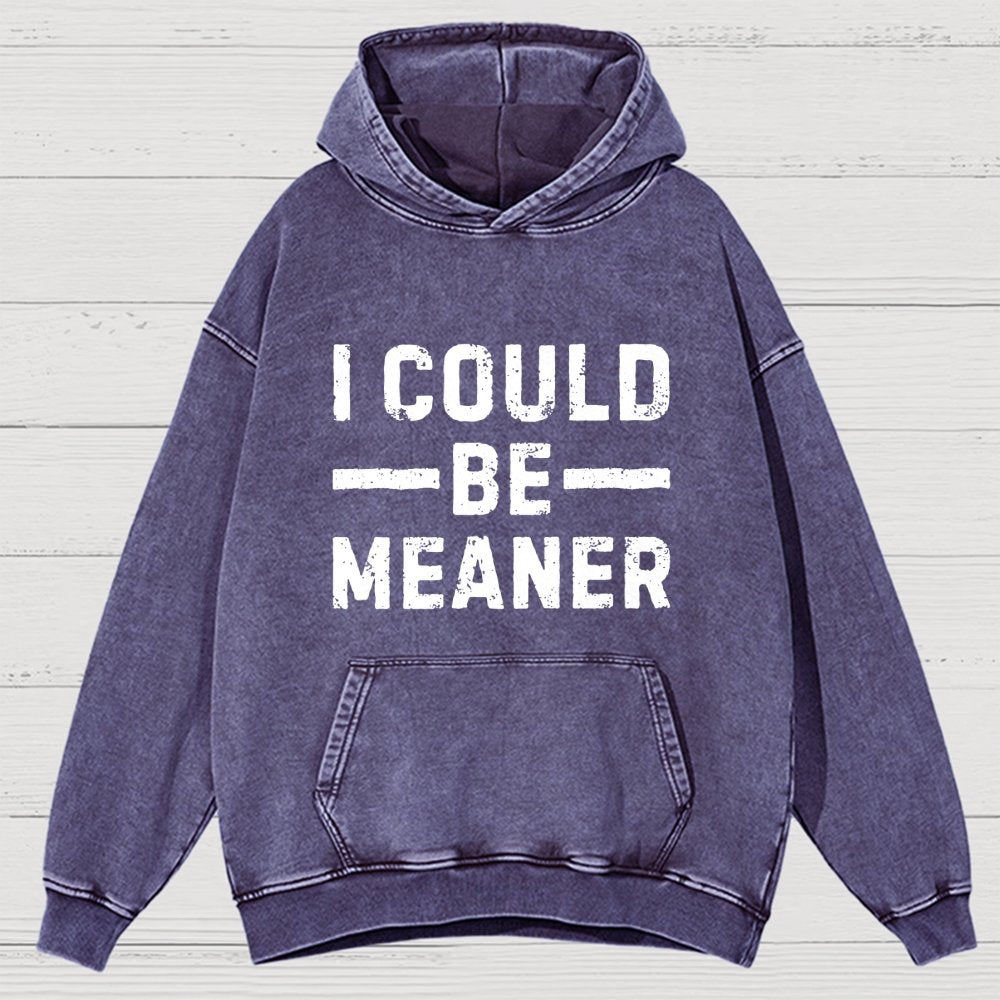 I Could Be Meaner Vintage Distressed Hoodie