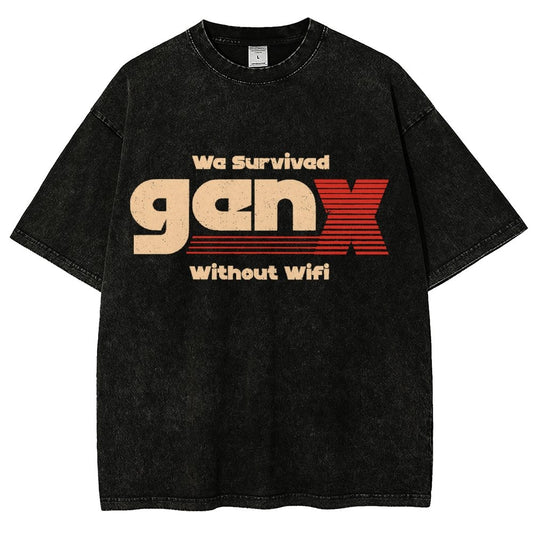 We Survived Without Wifi Vintage Distressed T-shirt