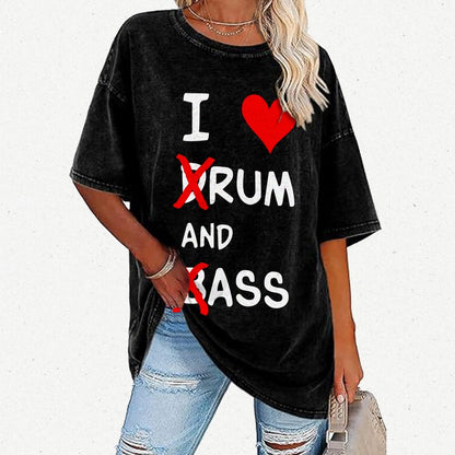 I Love dRum And bAss Vintage Distressed T-shirt
