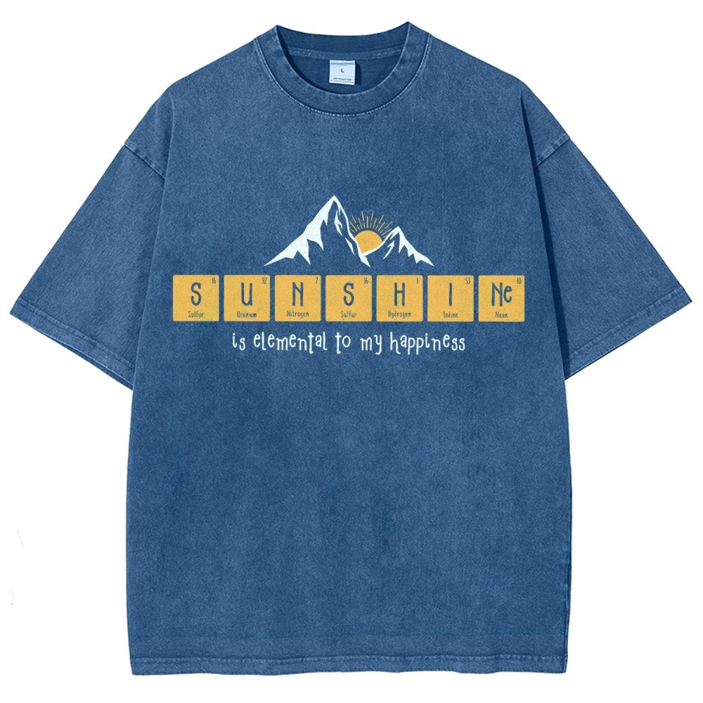 Sunshine Equals Happiness Vintage Distressed T-shirt