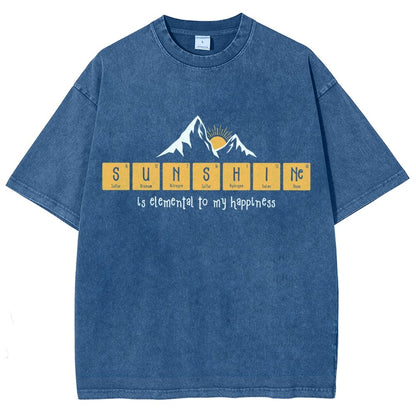 Sunshine Equals Happiness Vintage Distressed T-shirt