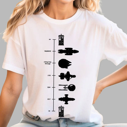 Sci-Fi Spaceship Timeline Geek T-Shirt