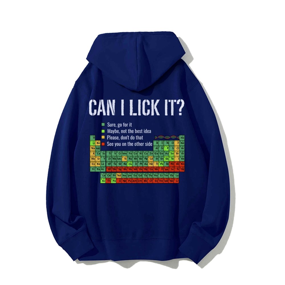 Can I Lick It Printed Back Unisex Cotton Hoodie