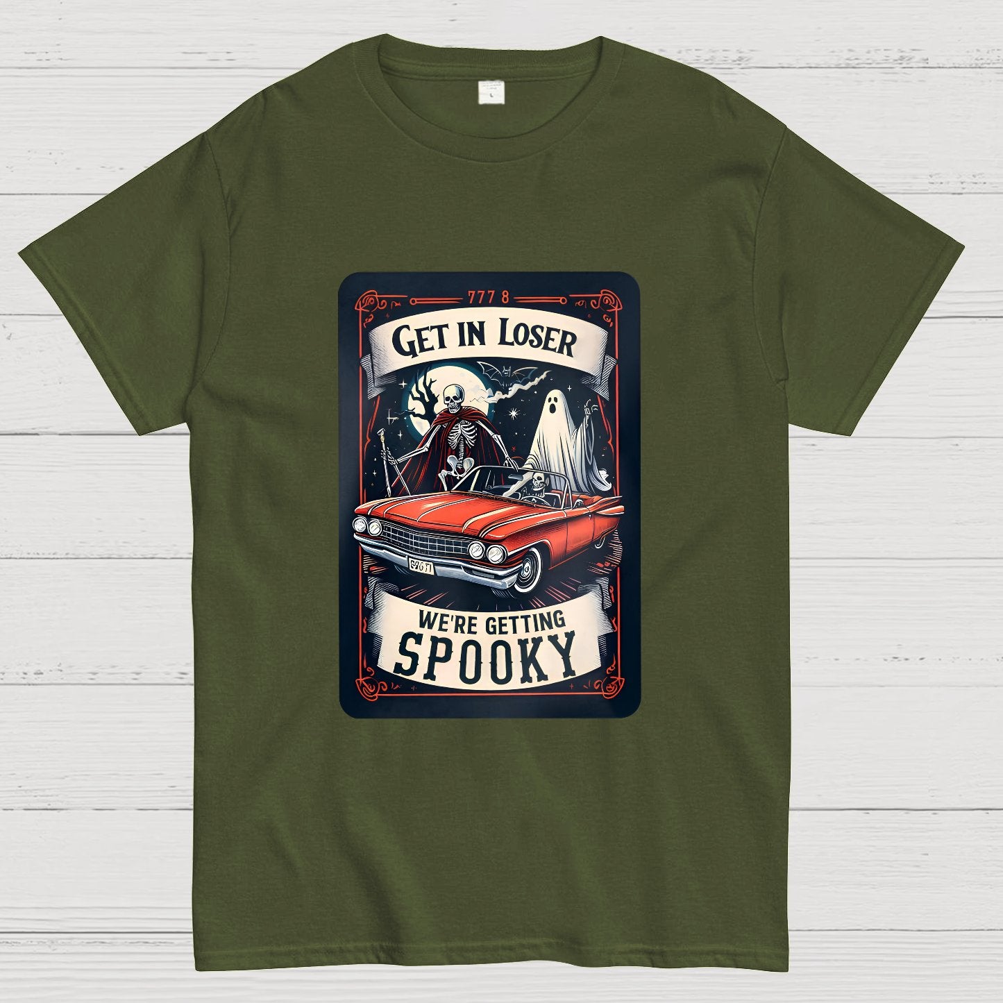 Get In Loser We're Getting Spooky Tarot Card Halloween T-Shirt
