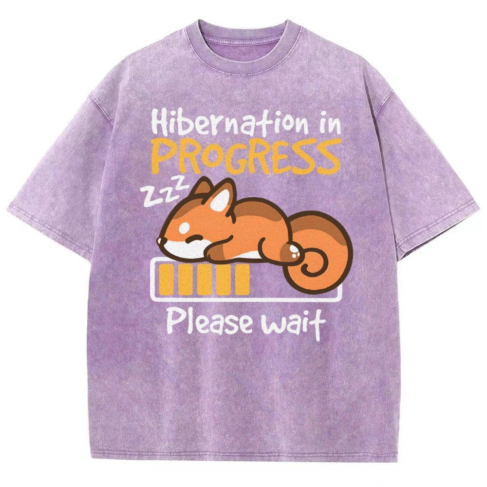 Hibernation In Progress Vintage Distressed T-shirt