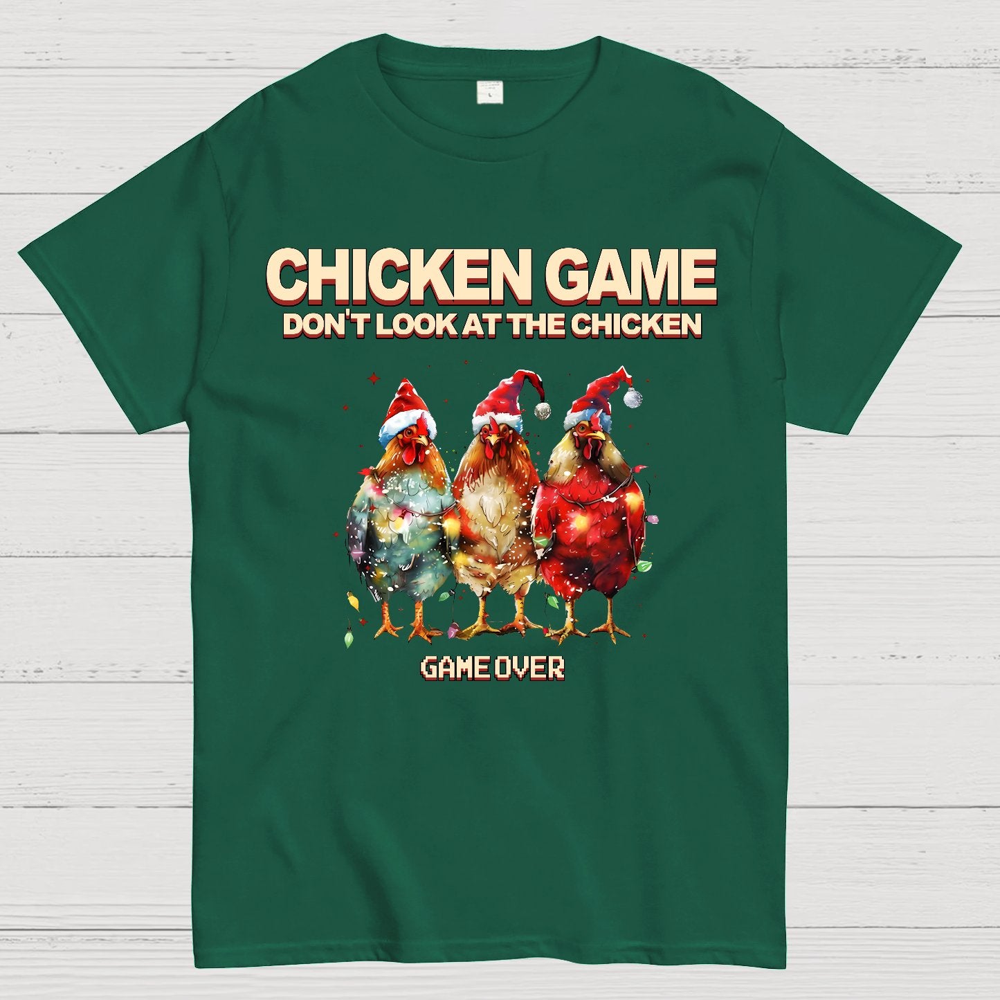 Chicken Game Christmas Geek T-Shirt