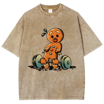 Gingerbread Workout Loosing Arms Vintage Distressed T-shirt