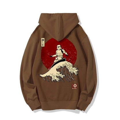 Cosmic Wave Printed Back Unisex Cotton Hoodie