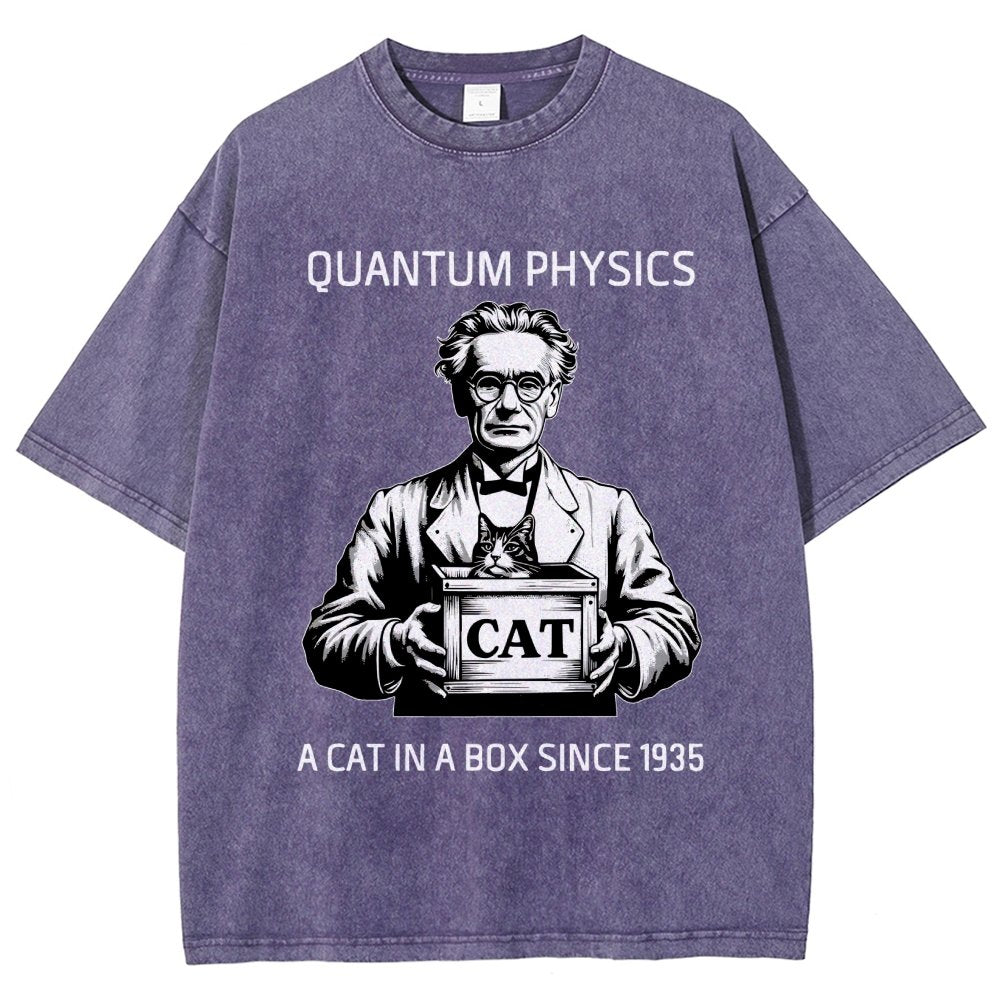 Schrödinger's Cat Quantum Vintage Distressed T-shirt