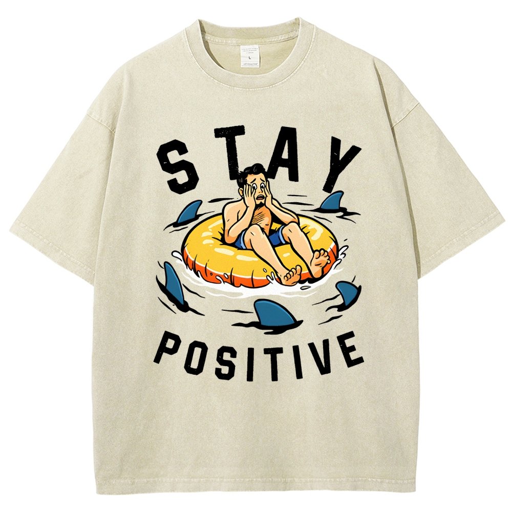 Try to Stay Positive! Vintage Distressed T-shirt
