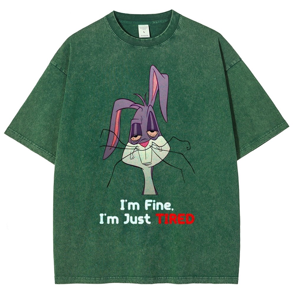 I'm Fine I'm Just Tired Vintage Distressed T-shirt