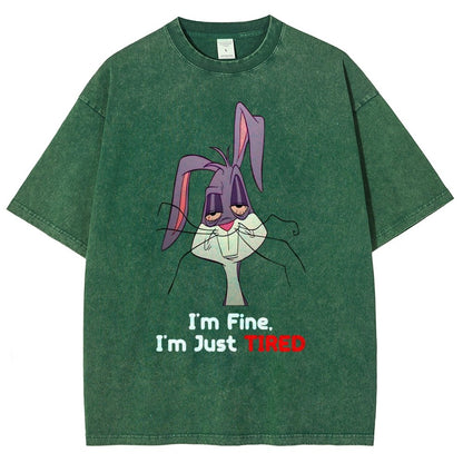 I'm Fine I'm Just Tired Vintage Distressed T-shirt