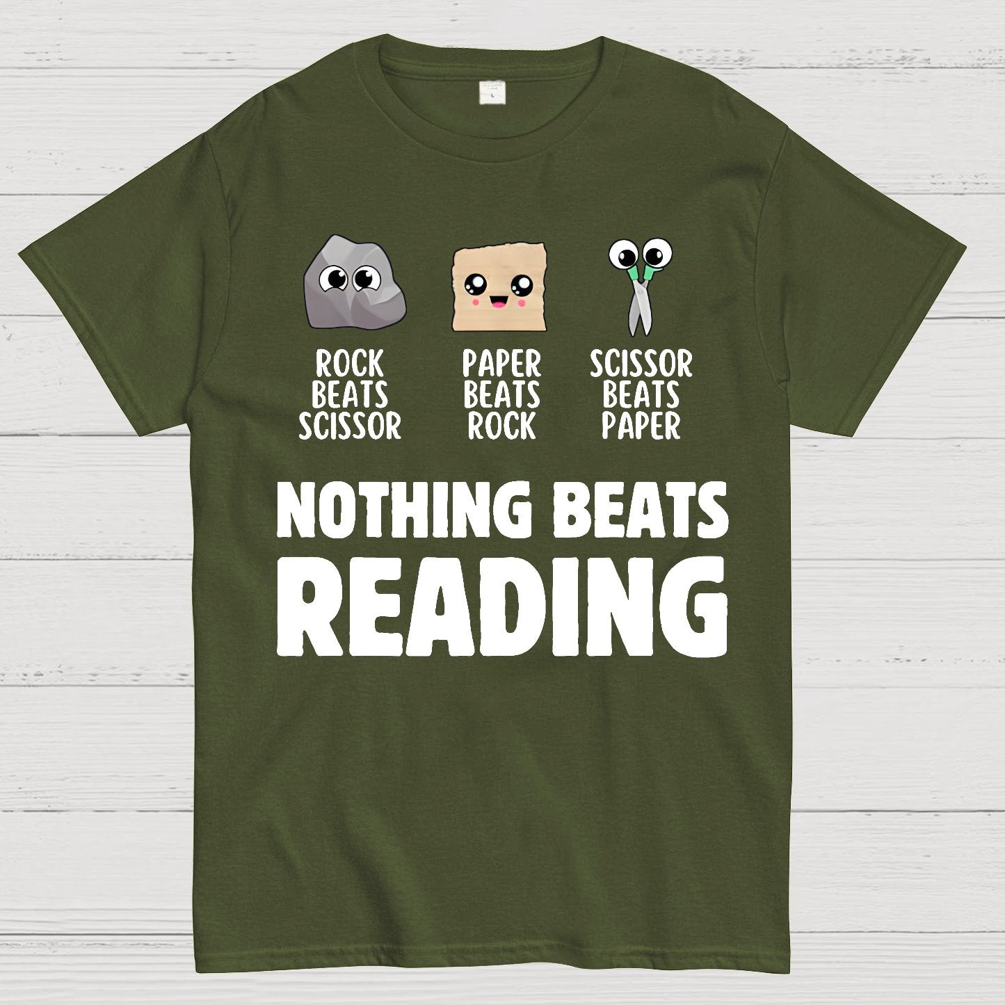 Nothing Beats Reading Librarian Book Bookworm Geek T-Shirt
