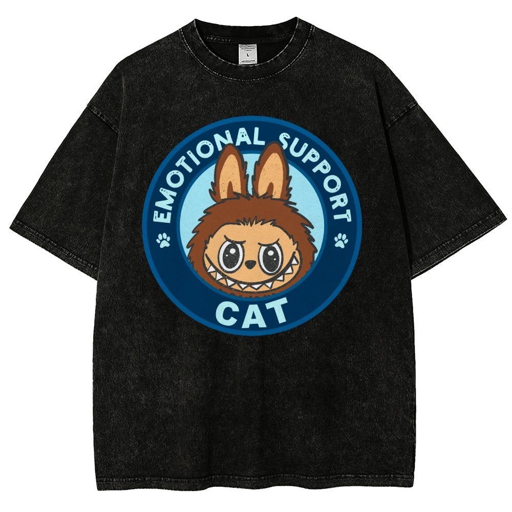 Emotional Support Cat Vintage Distressed T-shirt