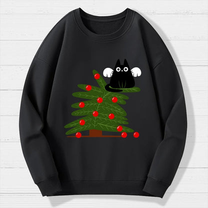 Angel Kitty Geek Cotton Sweatshirt