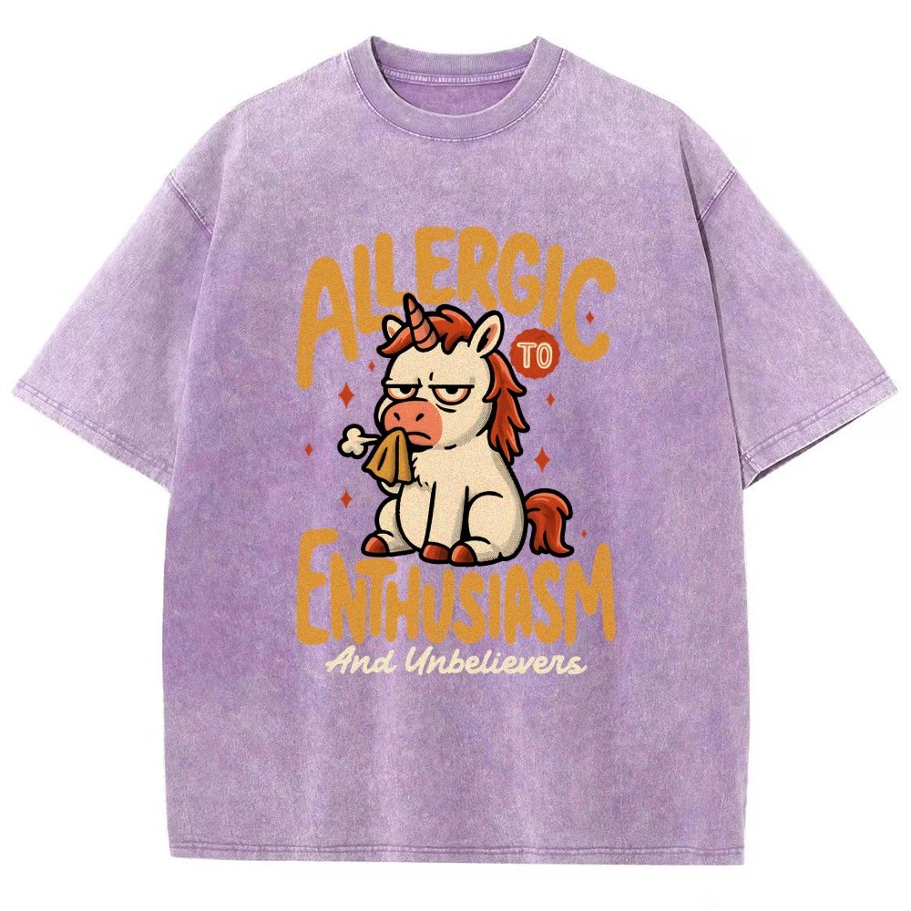 Allergic to Enthusiasm Vintage Distressed T-shirt