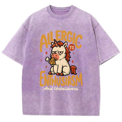 Allergic to Enthusiasm Vintage Distressed T-shirt
