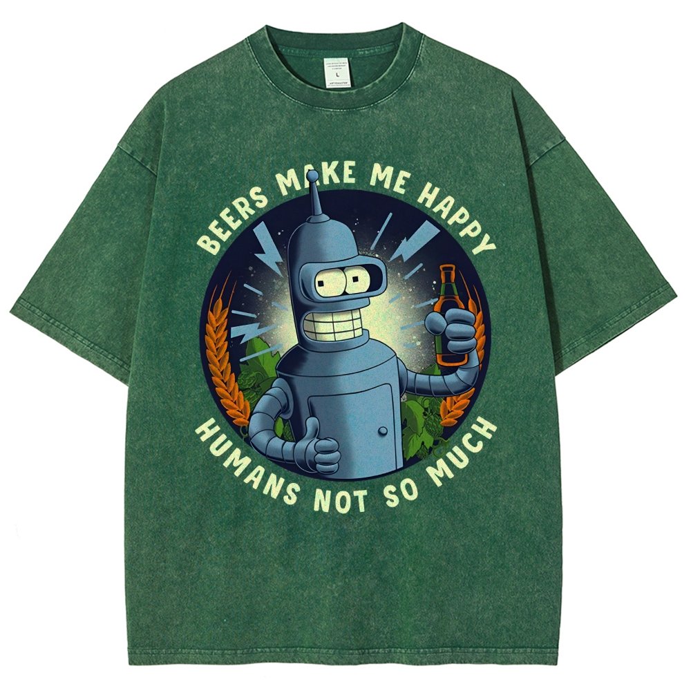 Beers Make Me Happy Vintage Distressed T-shirt
