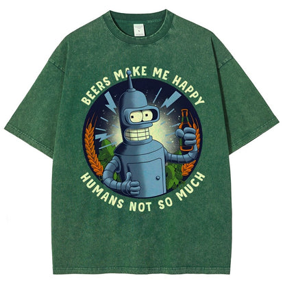 Beers Make Me Happy Vintage Distressed T-shirt