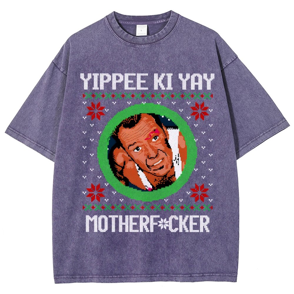 Yippee Ki Yay Motherf Cker Vintage Distressed T-shirt