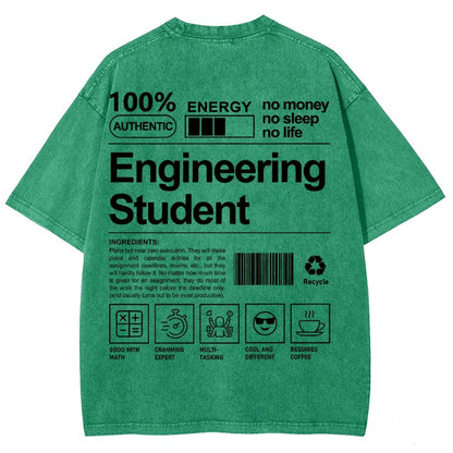 Engineering Student Unisex Fit Washed T-Shirt