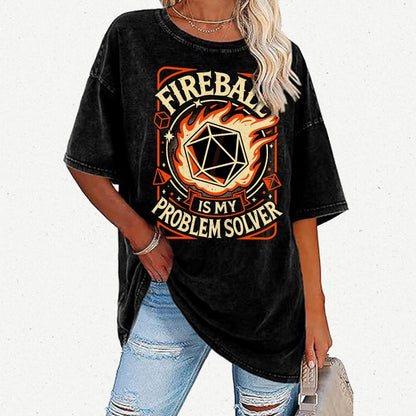 Fireball Is My Problem Solver Vintage Distressed T-shirt