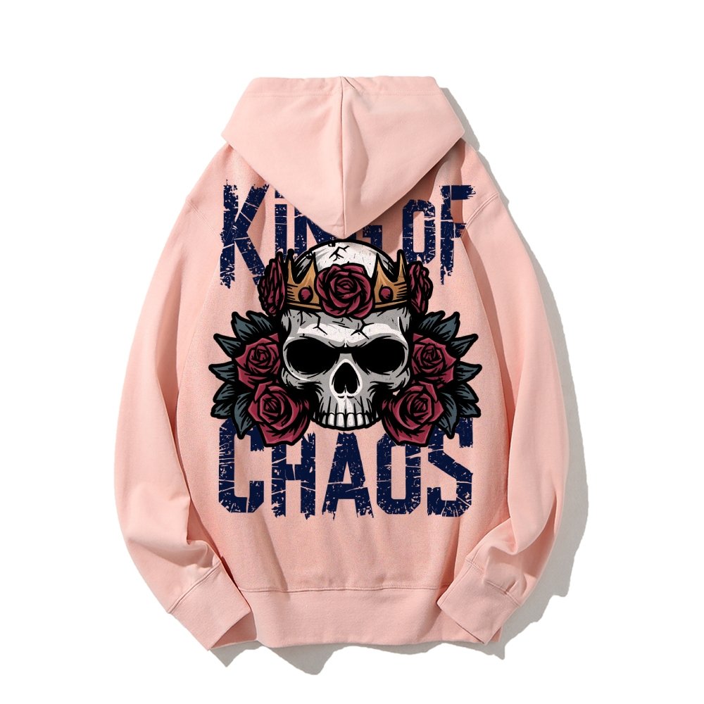 King Of Chaos Printed Back Cotton Hoodie