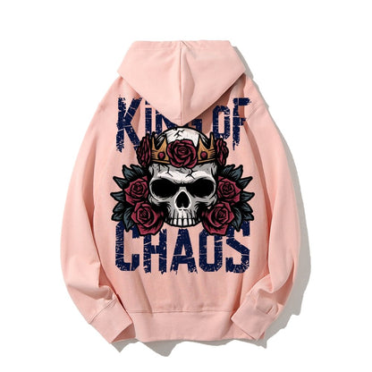 King Of Chaos Printed Back Cotton Hoodie