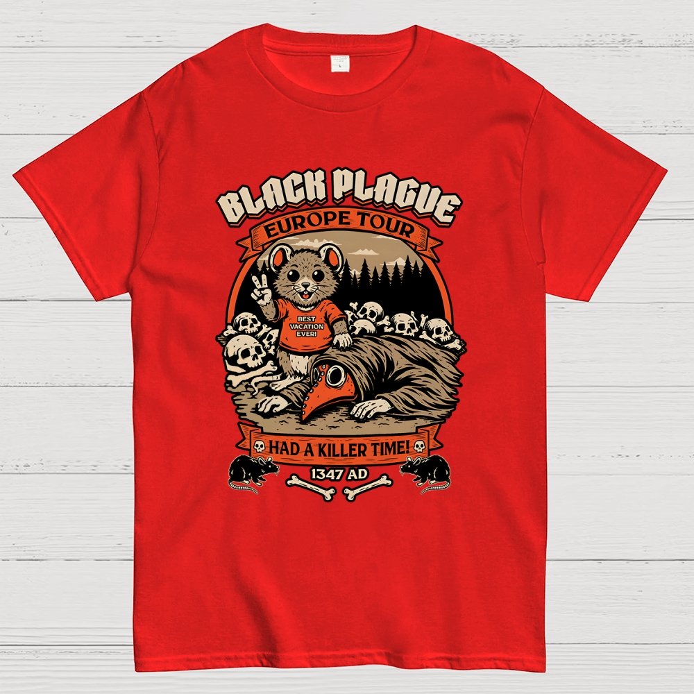 Black Plague Vacation Rat Geek T-Shirt
