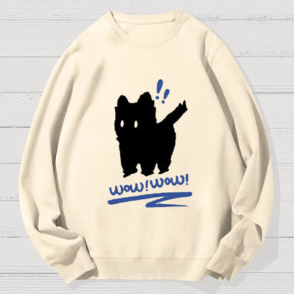Black Cat Wow！Wow！Geek Cotton Sweatshirt
