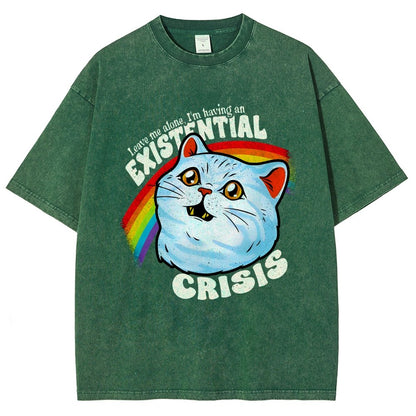 Existential Crisis Cat Vintage Distressed T-shirt