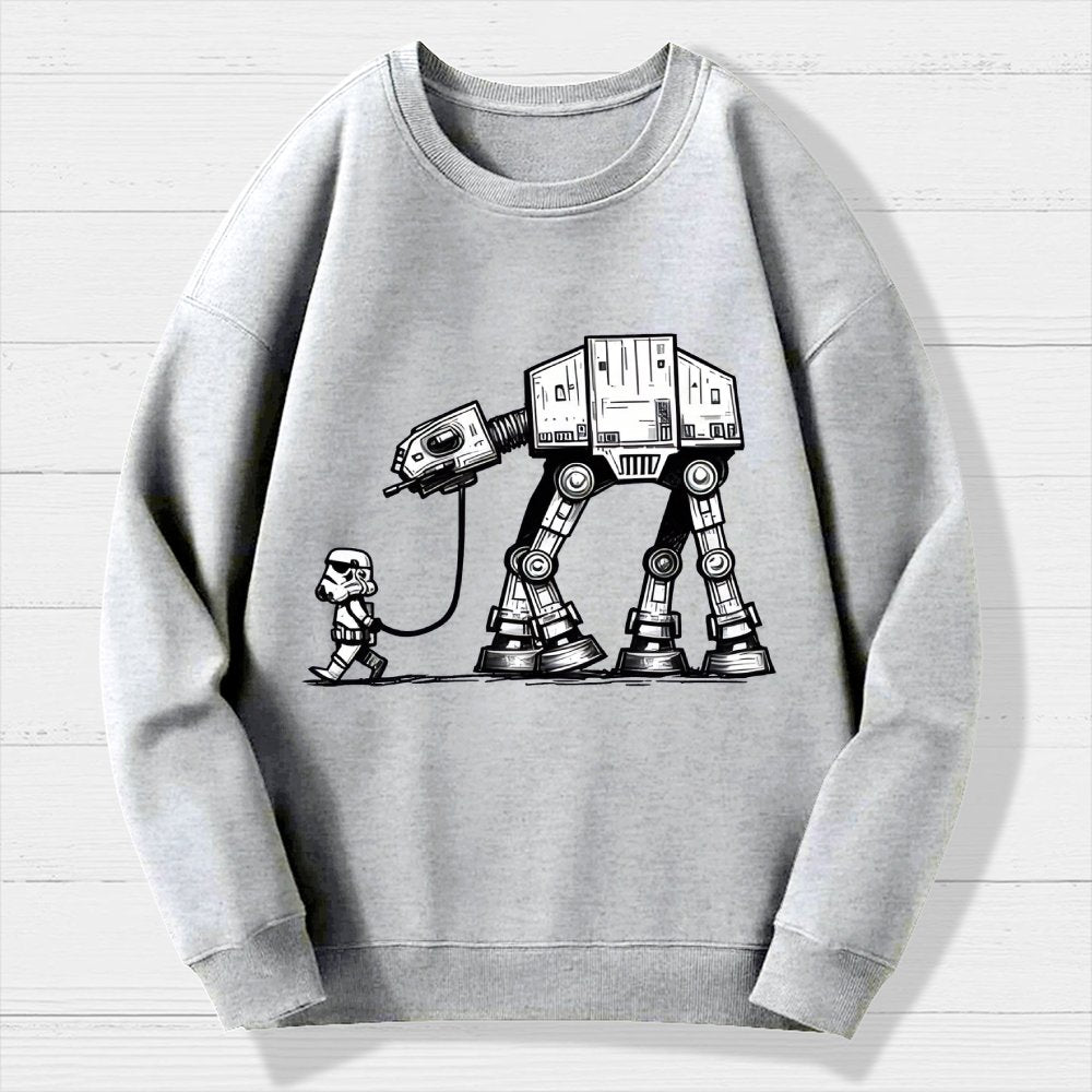 Galactic Robot Dog-Planetary Battles Geek Cotton Sweatshirt
