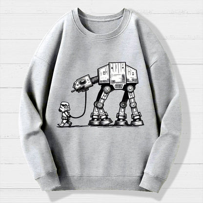 Galactic Robot Dog-Planetary Battles Geek Cotton Sweatshirt
