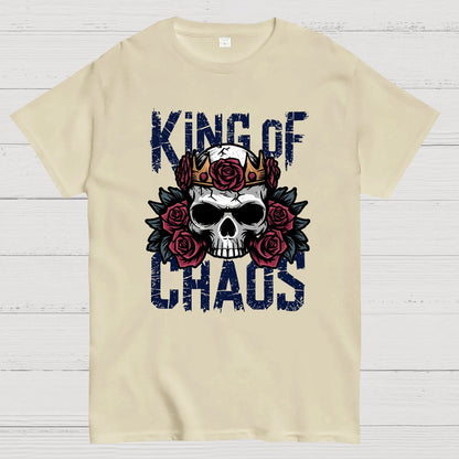 King of Chaos Skull Rose Crown Nerdy T-Shirt