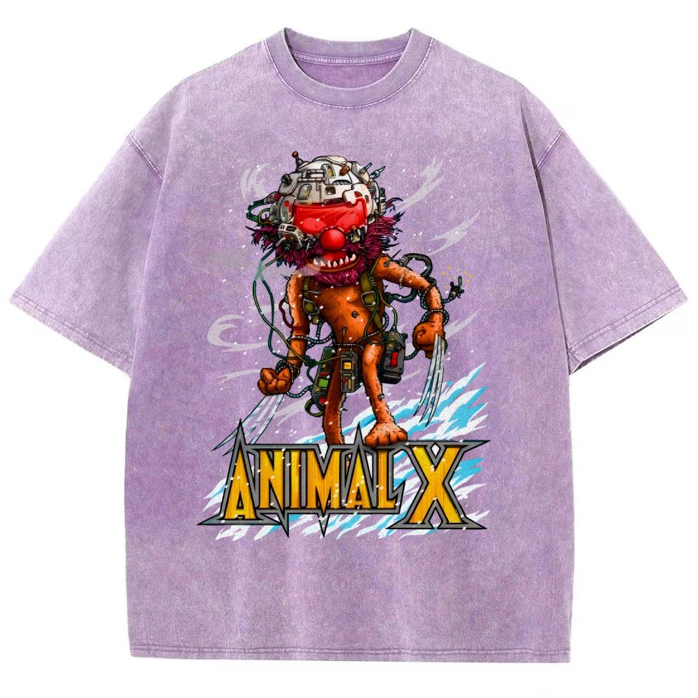 ANIMAL X  Unisex Fit Washed T-Shirt