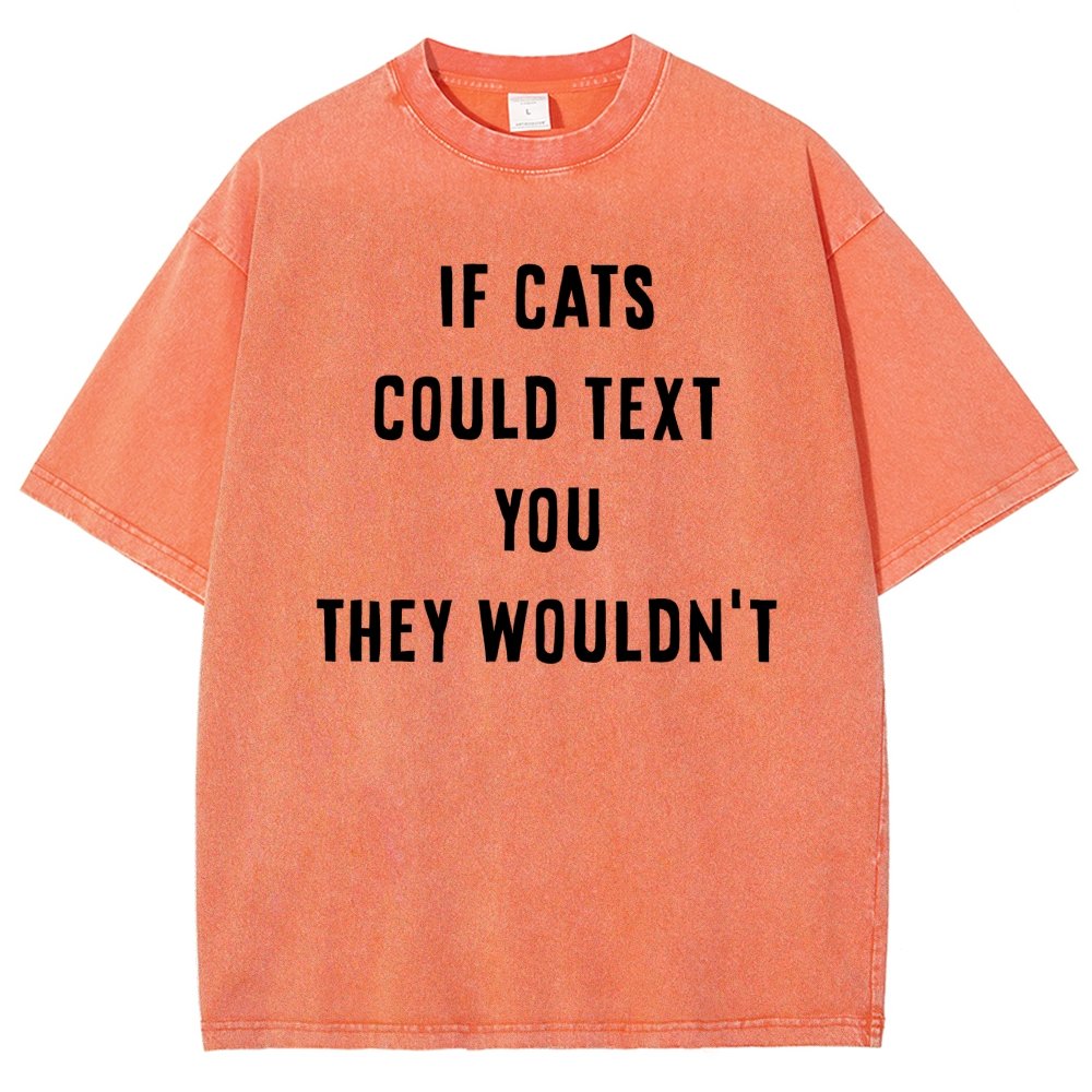 If Cats Could Text You Vintage Distressed T-shirt