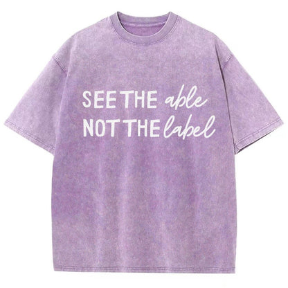 See the Able Not the Label Autism Vintage Distressed T-shirt