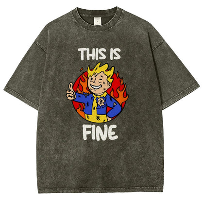 This Is Fine Vintage Distressed T-shirt