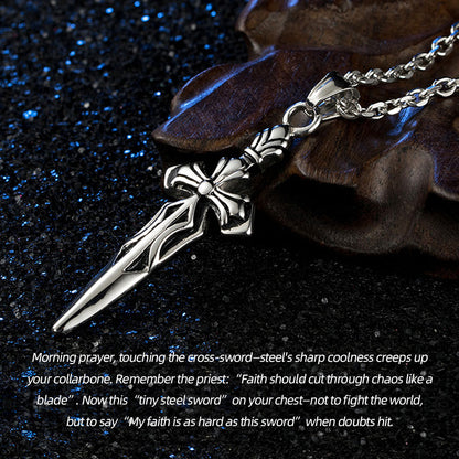 Stainless Steel Cross - Sword Necklace | Guard Your Faith